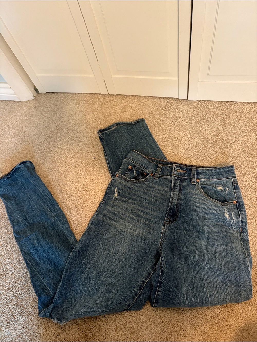 Sincerely Jules Distressed High Rise Blue Jeans